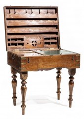BRASS-MOUNTED HARDWOOD CAMPAIG