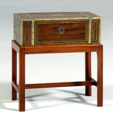 Brass-mounted inlaid lap desk,
