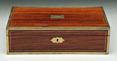 Brass mounted lap desk, fine