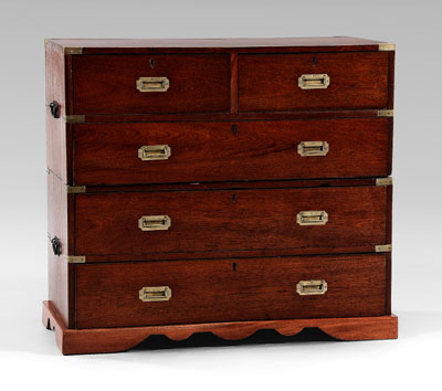 Brass-mounted mahogany campaign ch