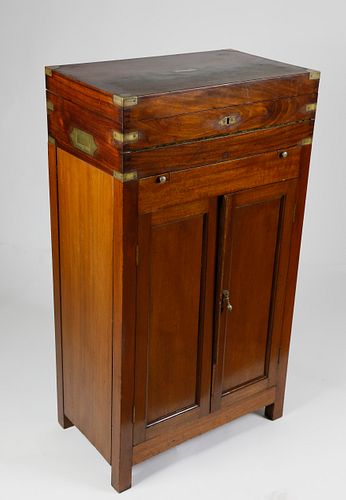 BRASS MOUNTED MAHOGANY CAPTAIN'S