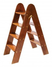 BRASS-MOUNTED MAHOGANY FOLDING