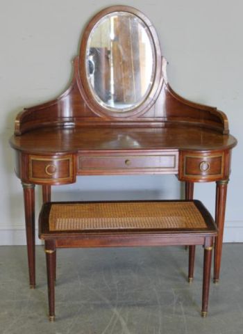 Brass Mounted Mirrored Vanity &
