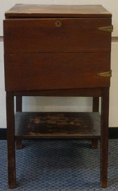 BRASS MOUNTED OAK CAMPAIGN STY