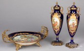 BRASS MOUNTED PORCELAIN CENTER