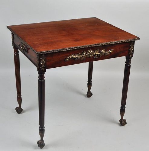 BRASS MOUNTED SIDE TABLE,