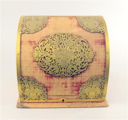 Brass mounted stationery box   