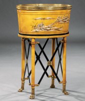BRASS-MOUNTED TôLE PEINTE JARD
