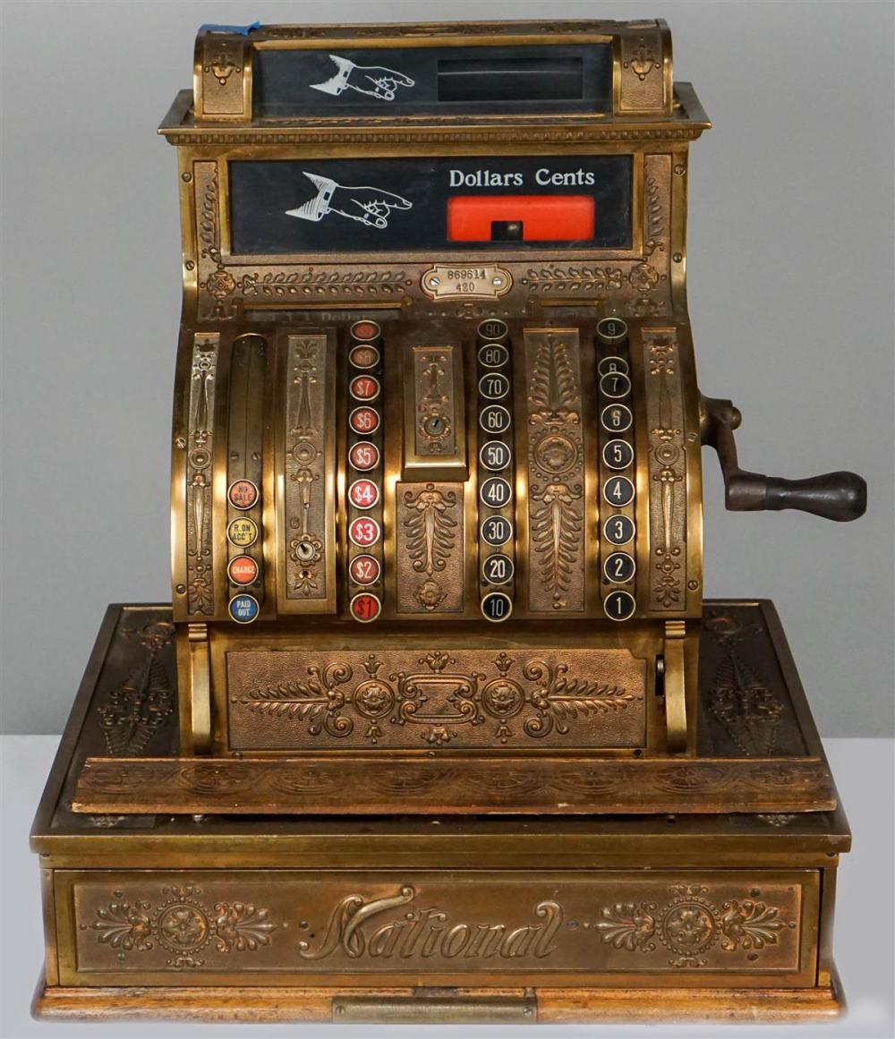 BRASS NATIONAL CASH REGISTER