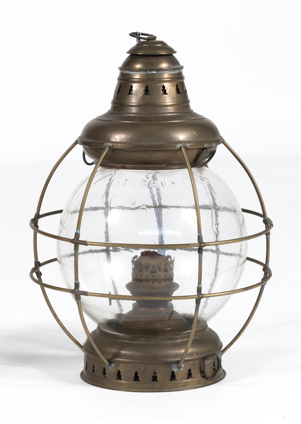 BRASS ONION-FORM LAMP LATE 19TH