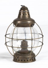 BRASS ONION-FORM LAMP LATE 19T