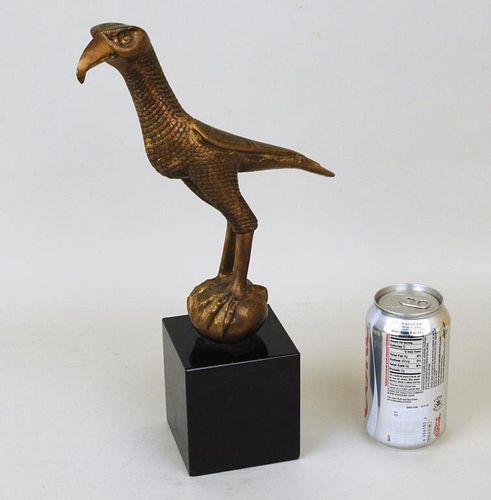 BRASS OR BRONZE FALCON SCULPTURE ON