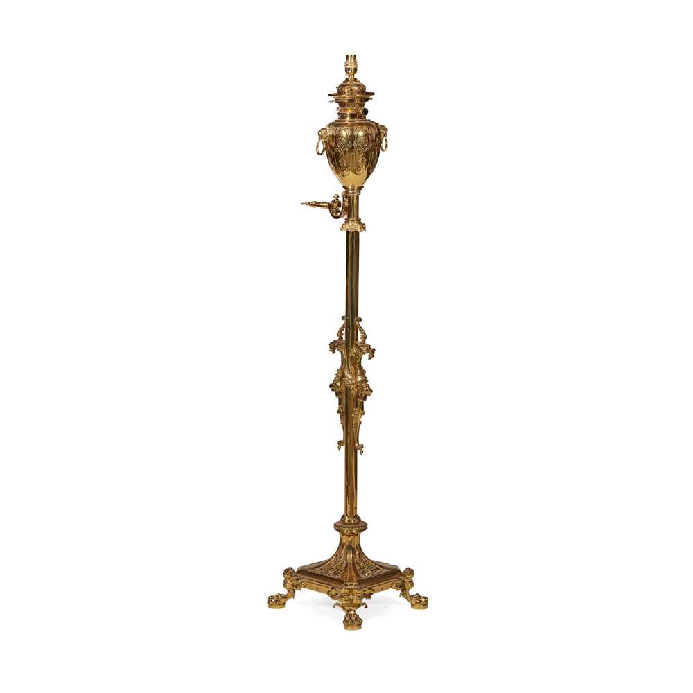 BRASS PARAFFIN STANDARD LAMP LATE