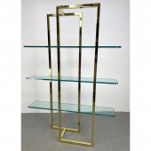 Brass Plated Glass Shelf Etage