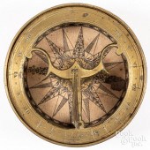 BRASS POCKET SUNDIAL COMPASS,