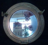 BRASS PORTHOLE WITH MIRROR:<br
