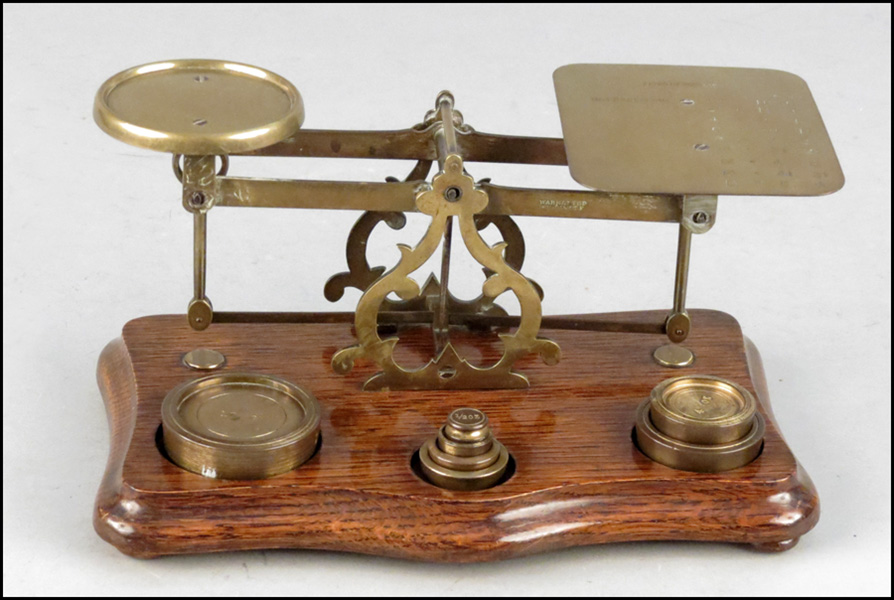 BRASS POSTAGE SCALE. 5.5'' x 11.5''