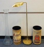 BRASS READING LAMP, TWO CYLIND