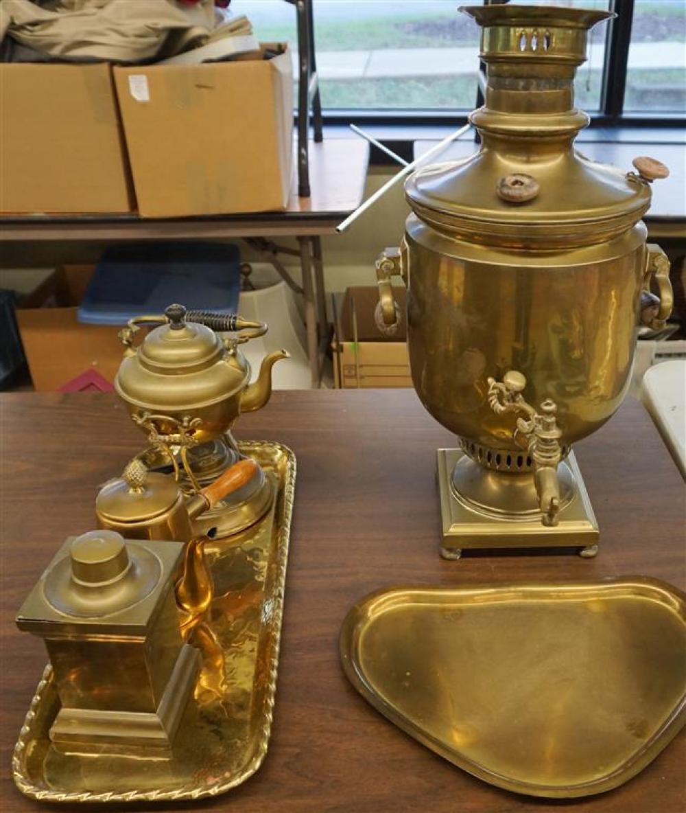 BRASS SAMOVAR, KETTLE ON STAND,