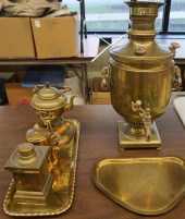 BRASS SAMOVAR, KETTLE ON STAND