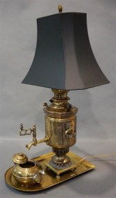 BRASS SAMOVAR MOUNTED AS A LAM