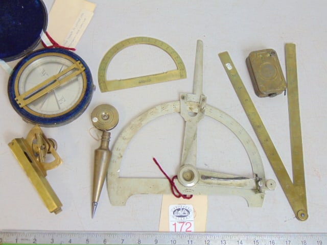 BRASS SCIENTIFIC INSTRUMENT LOT,