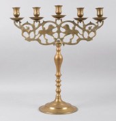 BRASS SHABBAT FIVE-BRANCH LION