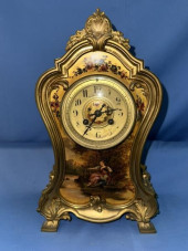 BRASS SHELF CLOCK, FRENCH, TIL