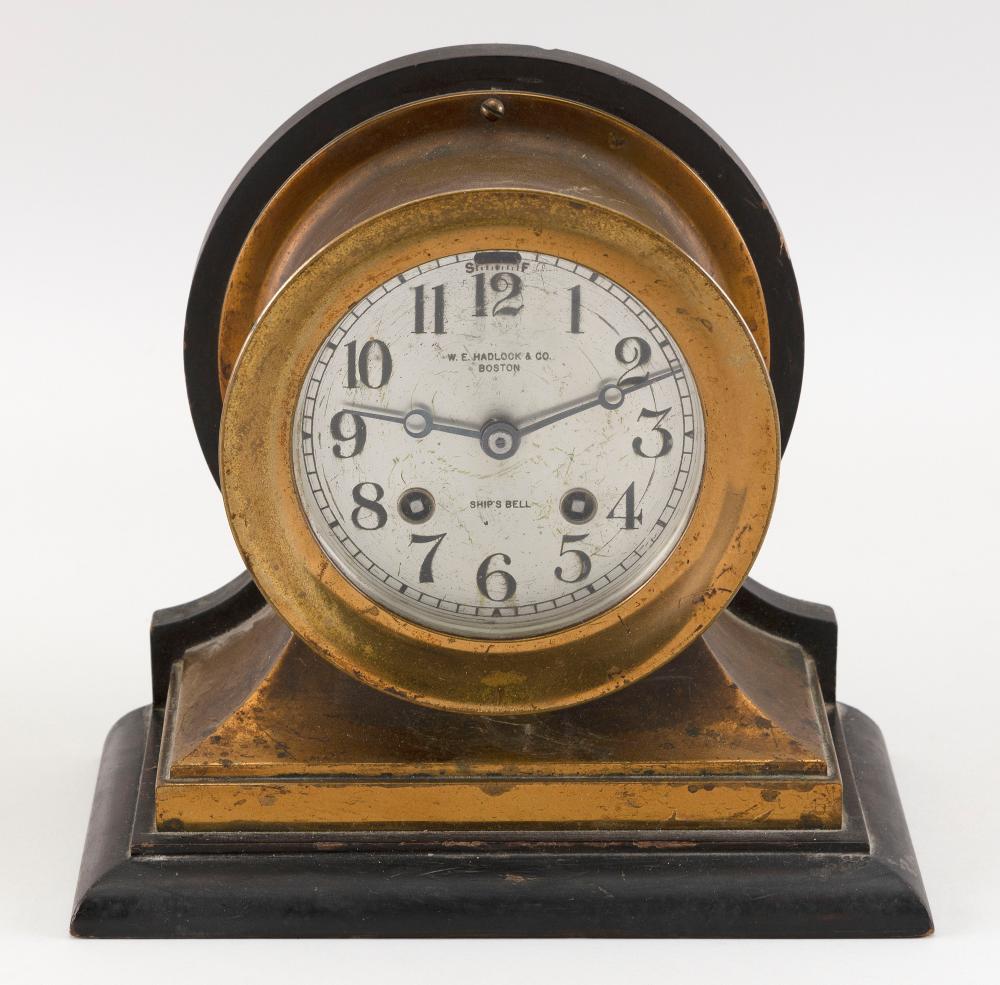 BRASS SHIP'S BELL CLOCK 20TH