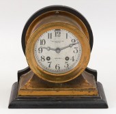 BRASS SHIP'S BELL CLOCK 20TH C