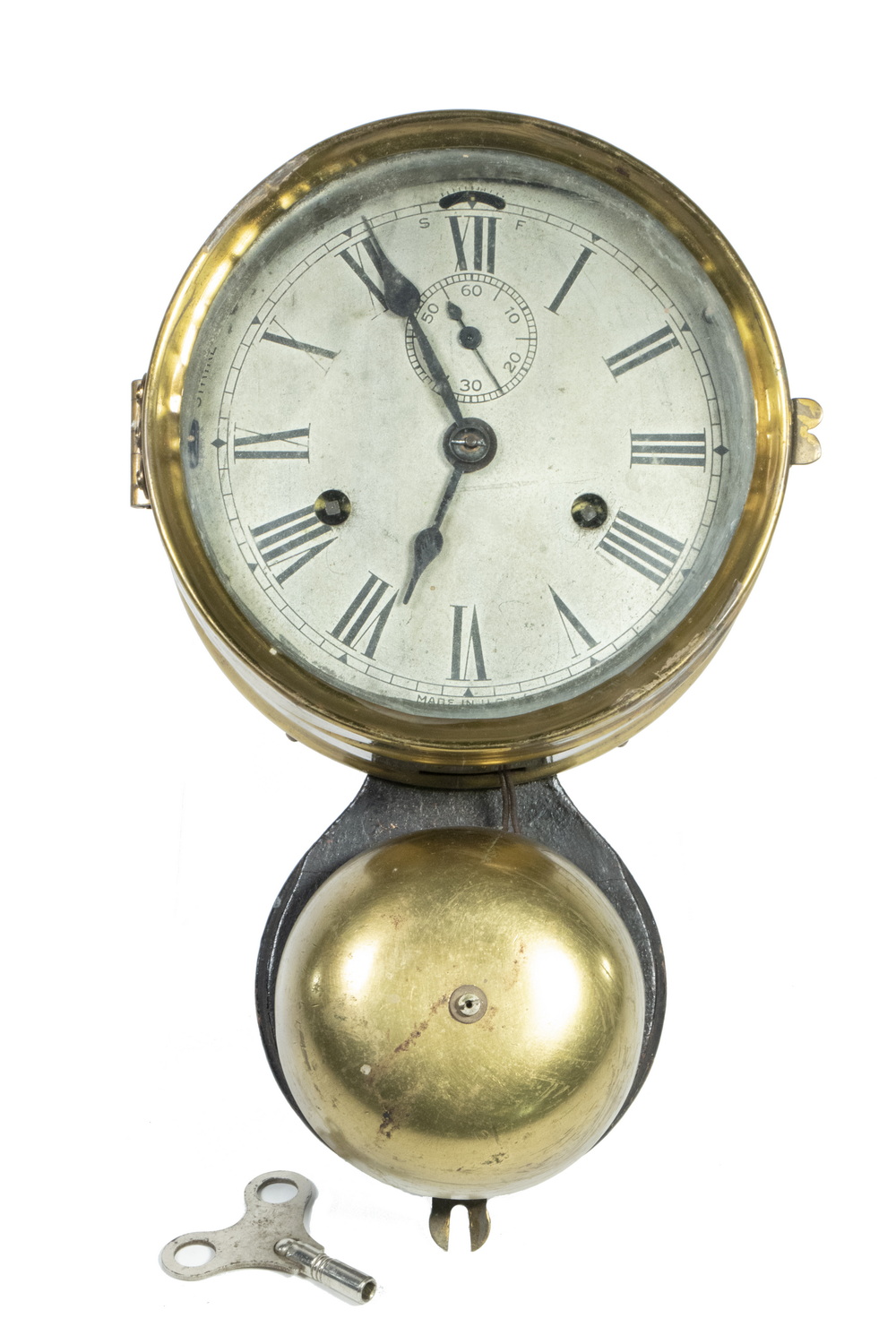 BRASS SHIP'S BELL CLOCK Vintage