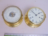 BRASS SHIP'S CLOCK & BAROMETER