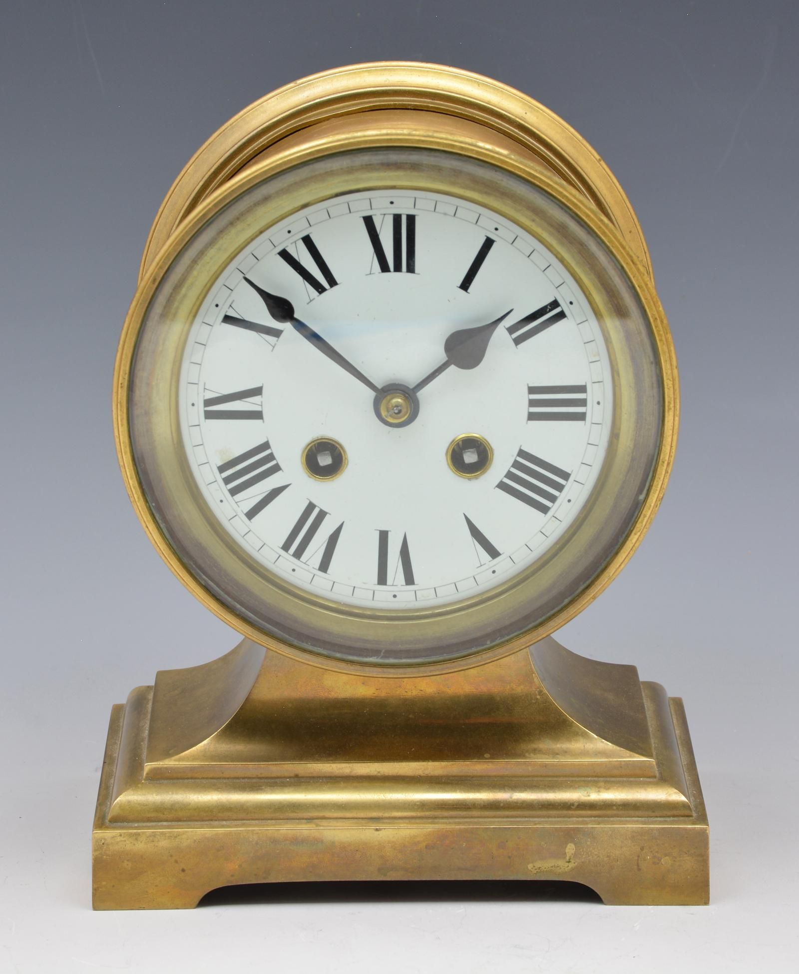 BRASS SHIPS CLOCK, STRIKES SHIP'S