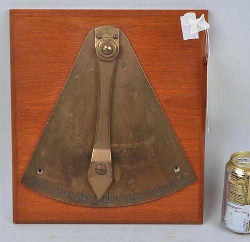 BRASS SHIP'S INCLINOMETER ON WOOD