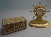 BRASS 'SHIPS WHEEL' BAROMETER/