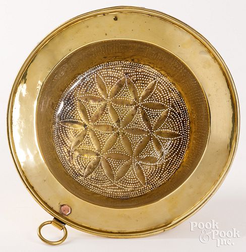 BRASS SIEVE, 19TH C.Brass sieve,
