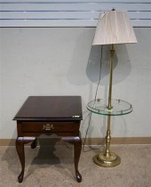 BRASS SMOKER FLOOR LAMP AND A