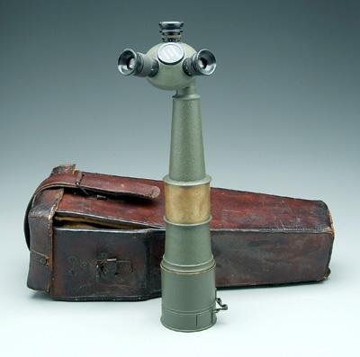 Brass spotting telescope, three
