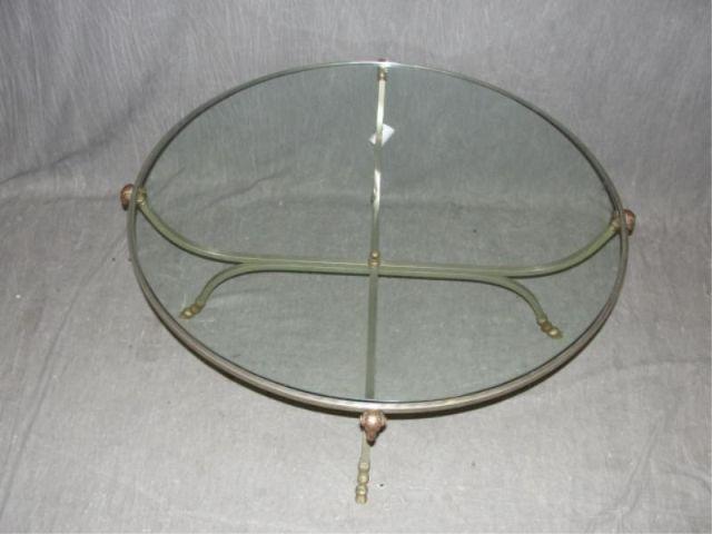 Brass, Steel, & Glass Top Hoof Foot