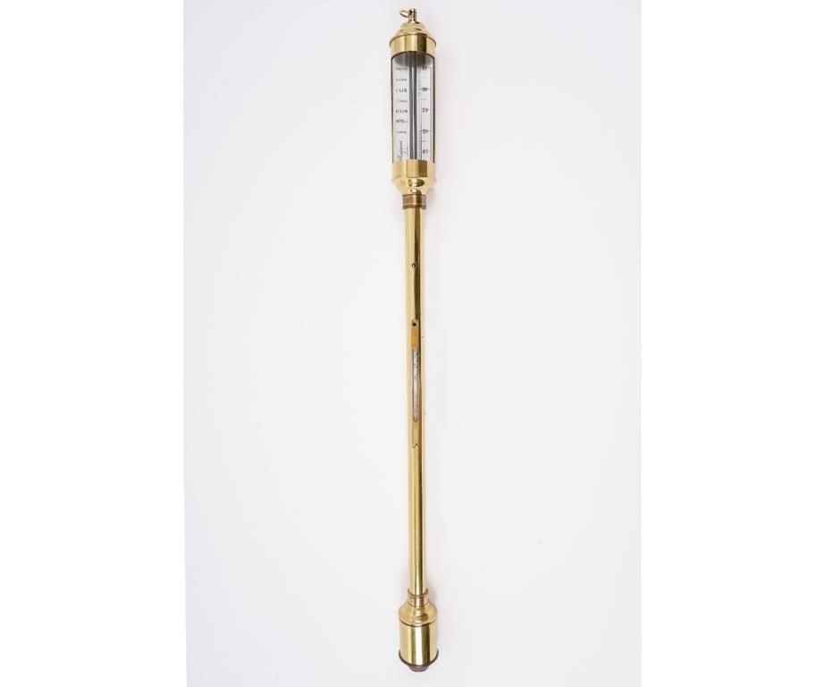 Brass stick barometer by Rapport,