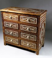 BRASS STUDDED AND BONE INLAID