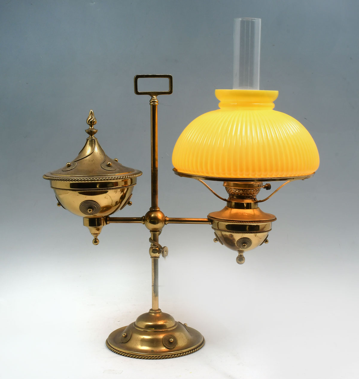 BRASS STUDENT LAMP: Brass student
