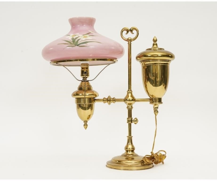 Brass student lamp, late 19th c.