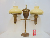 BRASS STUDENT LAMP WITH DOUBLE