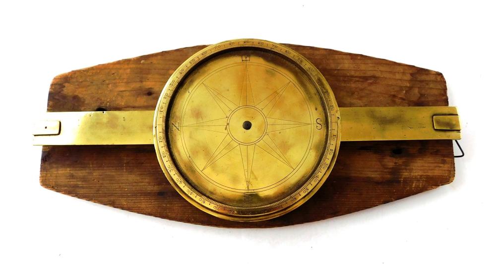 BRASS SURVEYOR'S COMPASS, 19TH