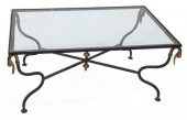 BRASS SWAN ACCENTED GLASS-TOP