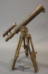 BRASS TABLE TELESCOPE ON TRIPO