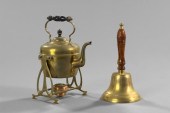 Brass Teapot-on-Stand and Bell