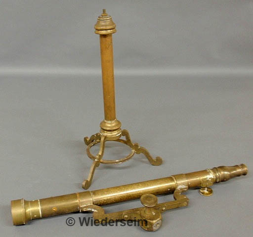 Brass telescope and tripod stand