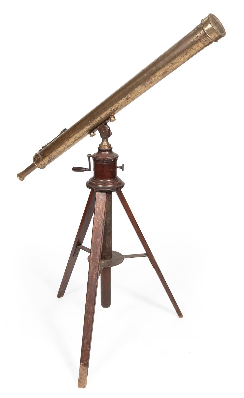 BRASS TELESCOPE ON TRIPOD 19TH